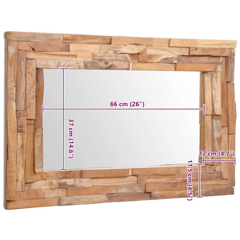 vidaXL مرآة حائط ديكورية 90×60 سم زجاج مستطيل