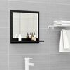vidaXL مرآة حمام لون أسود 40×10.5×37 سم خشب صناعي