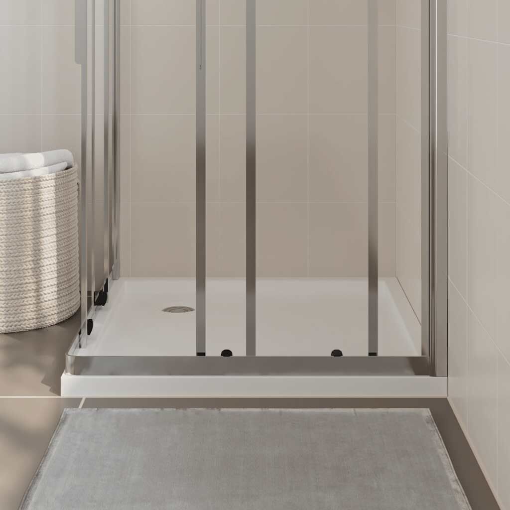 vidaXL قاعدة دش ABS مربعة لون أبيض 80 × 80 سم