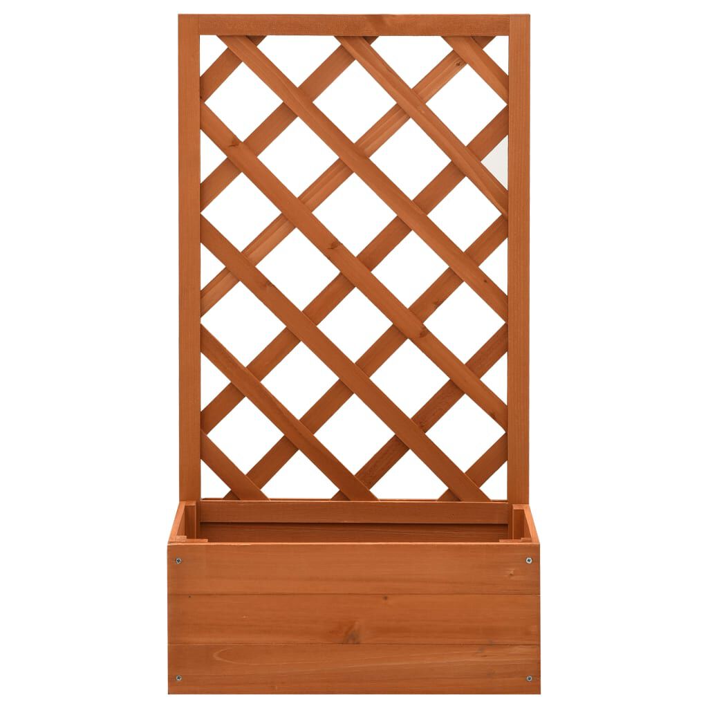 vidaXL حوض زرع تعريشة حديقة برتقالي 50×25×90 سم خشب تنوب صلب