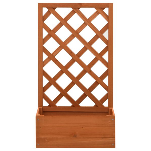 vidaXL حوض زرع تعريشة حديقة برتقالي 50×25×90 سم خشب تنوب صلب