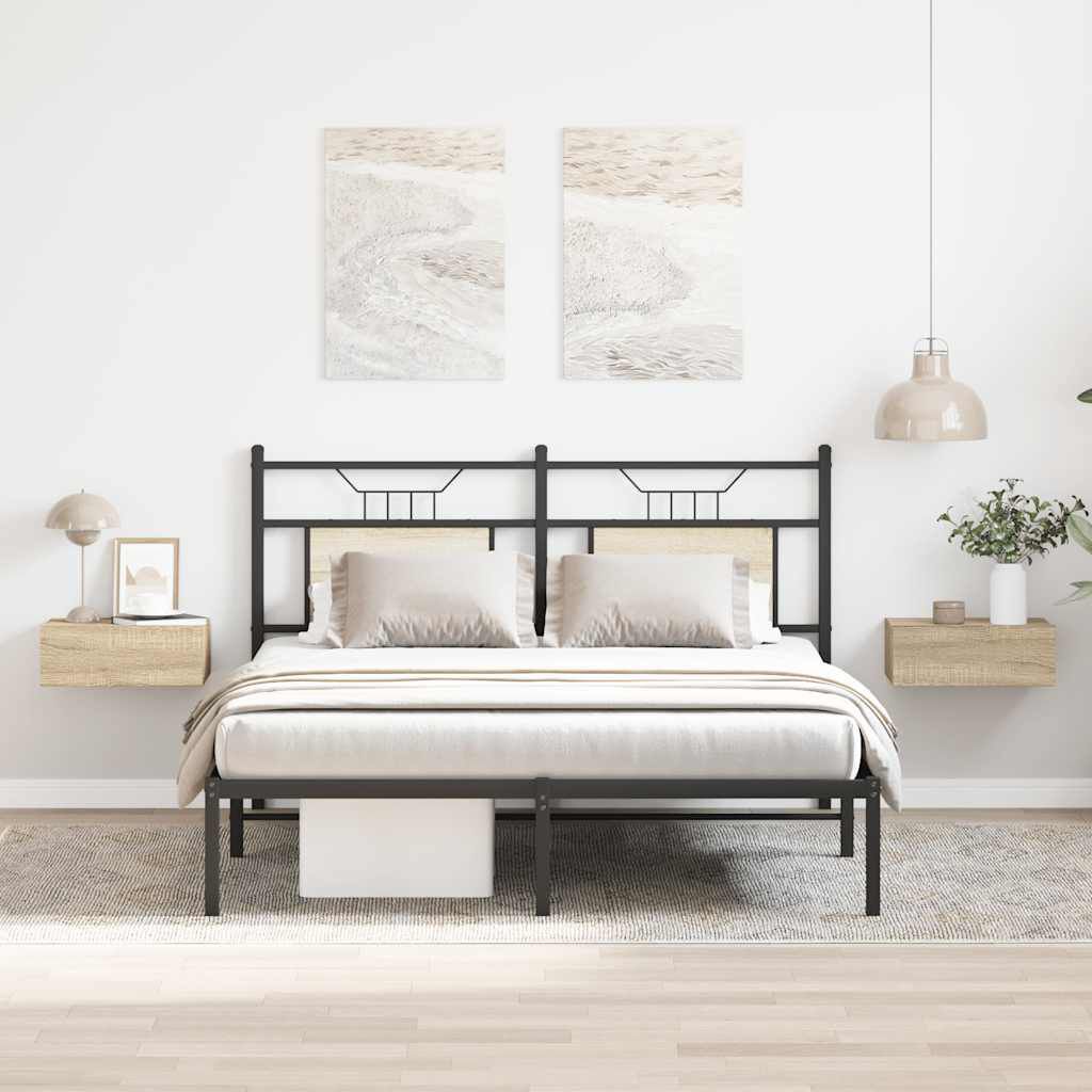vidaXL منضدة سرير عائمة 2 ق سونوما اوك 40×30×15 سم خشب صناعي