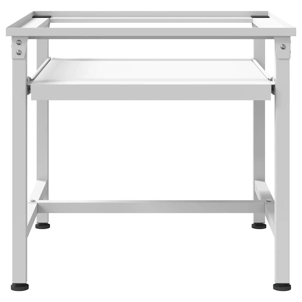 vidaXL قاعدة غسالة مع رف سحب أبيض