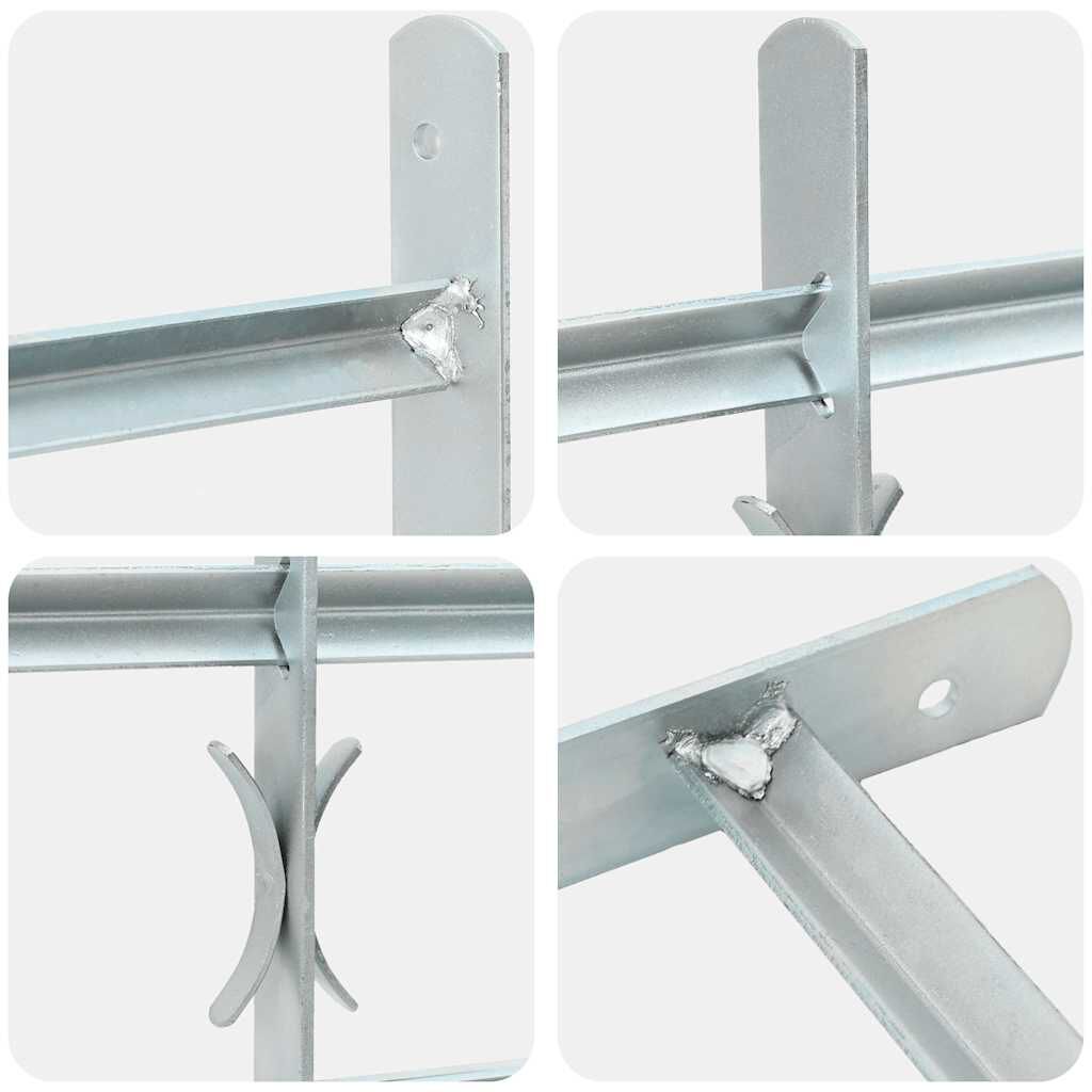 vidaXL شبكة أمان قابلة للتعديل للنوافذ مع 4 قضيب مستعرض 500-650 ملم