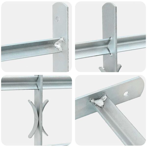 vidaXL شبكة أمان قابلة للتعديل للنوافذ مع 4 قضيب مستعرض 500-650 ملم