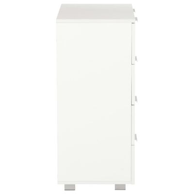 vidaXL خزانة جانبية لون أبيض لامع جداً 60×35×80 سم خشب صناعي