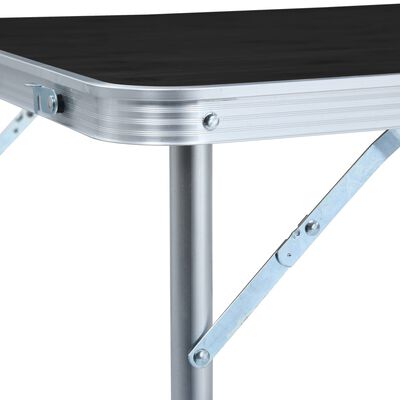 vidaXL طاولة تخييم قابلة للطي رمادي ألومنيوم 120×60 سم