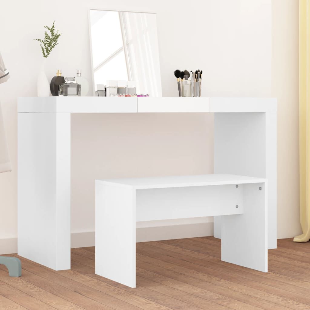 vidaXL كرسي تسريحة أبيض 70×35×45 سم خشب صناعي