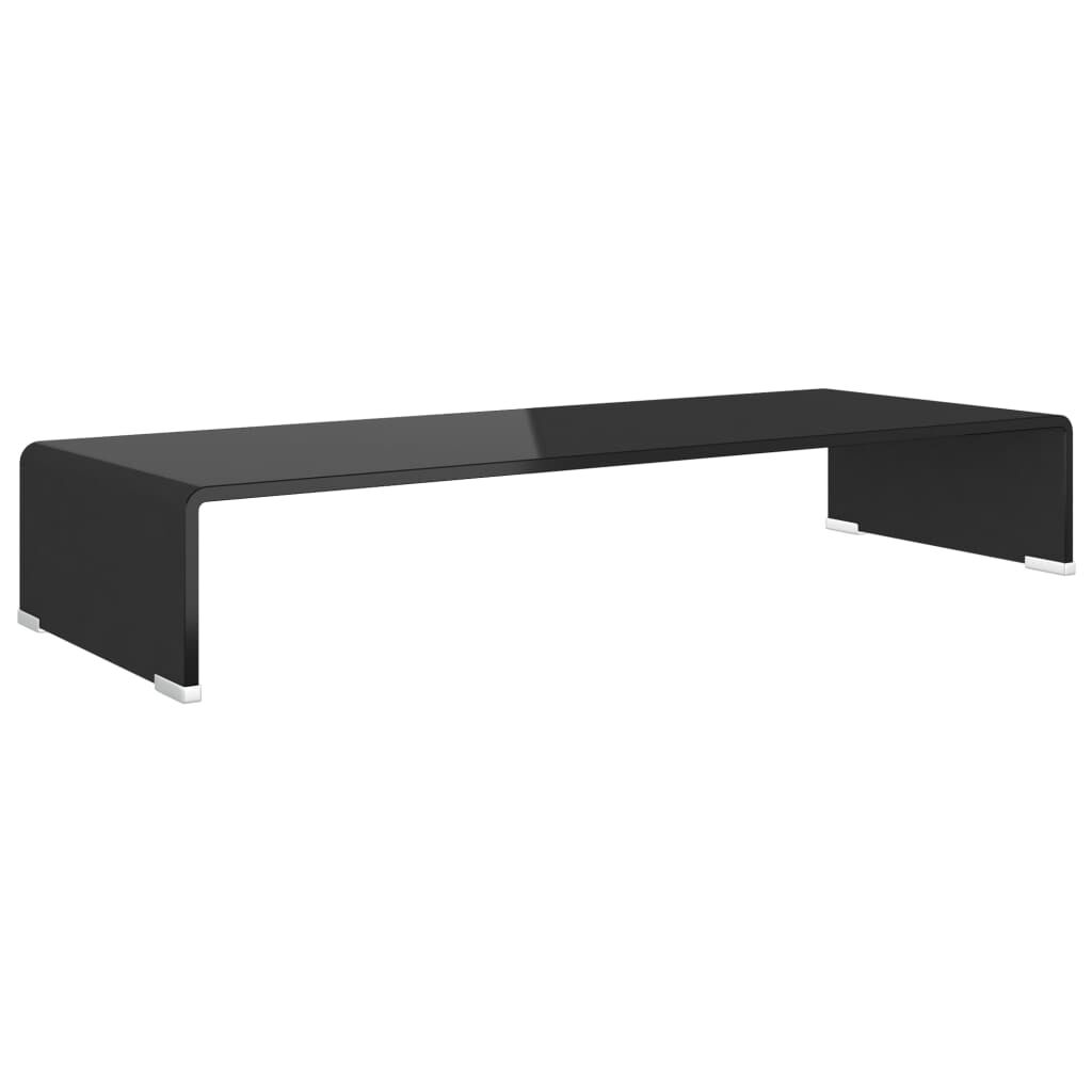vidaXL حامل تلفزيون/رافع شاشة زجاج أسود 80×30×13 سم