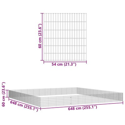 vidaXL قفص حيوانات واسع 48 لوح 60x54 سم حديد مجلفن