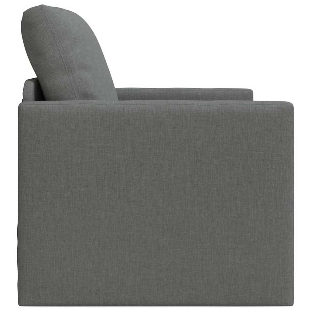 vidaXL سرير أريكة أرضي 2 في 1 لون رمادي داكن 55x174x112 سم قماش