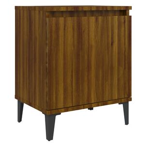 vidaXL خزانة سرير بأرجل معدنية أوك بني 40&times;30&times;50 سم