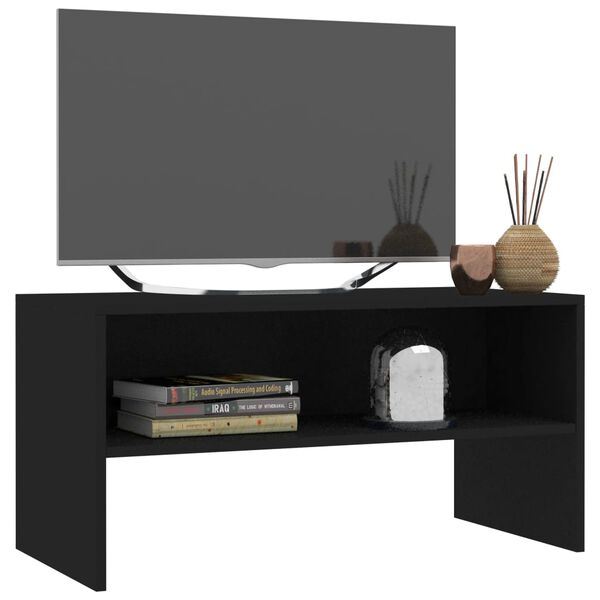 vidaXL خزانة تلفزيون لون أسود 80×40×40 سم خشب صناعي