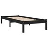 vidaXL إطار سرير خشب صنوبر صلب أسود 90×200 سم