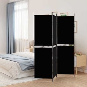vidaXL مقسم غرفة 3-ألواح أسود 150&times;180 سم قماش