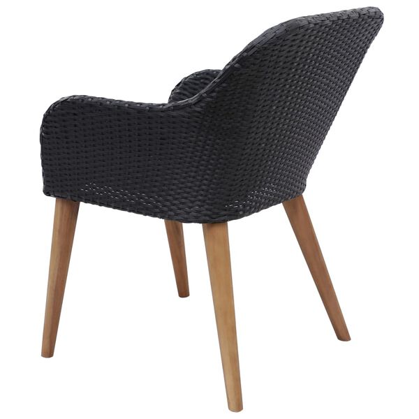 vidaXL عدد 5 قطع طقم سفرة حديقة أسود