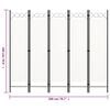 vidaXL مقسم غرفة ذو 5 ألواح أبيض 200×180 سم