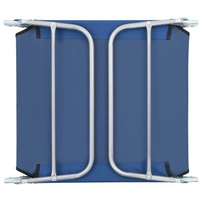 vidaXL كراسي تشمس قابلة للطي 2 ق فولاذ ونسيج أزرق