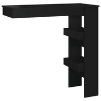 vidaXL طاولة بار جدارية أسود 102×45×103.5 سم خشب صناعي