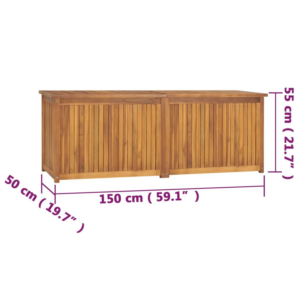 vidaXL صندوق حديقة 150×50×55 سم خشب ساج صلب