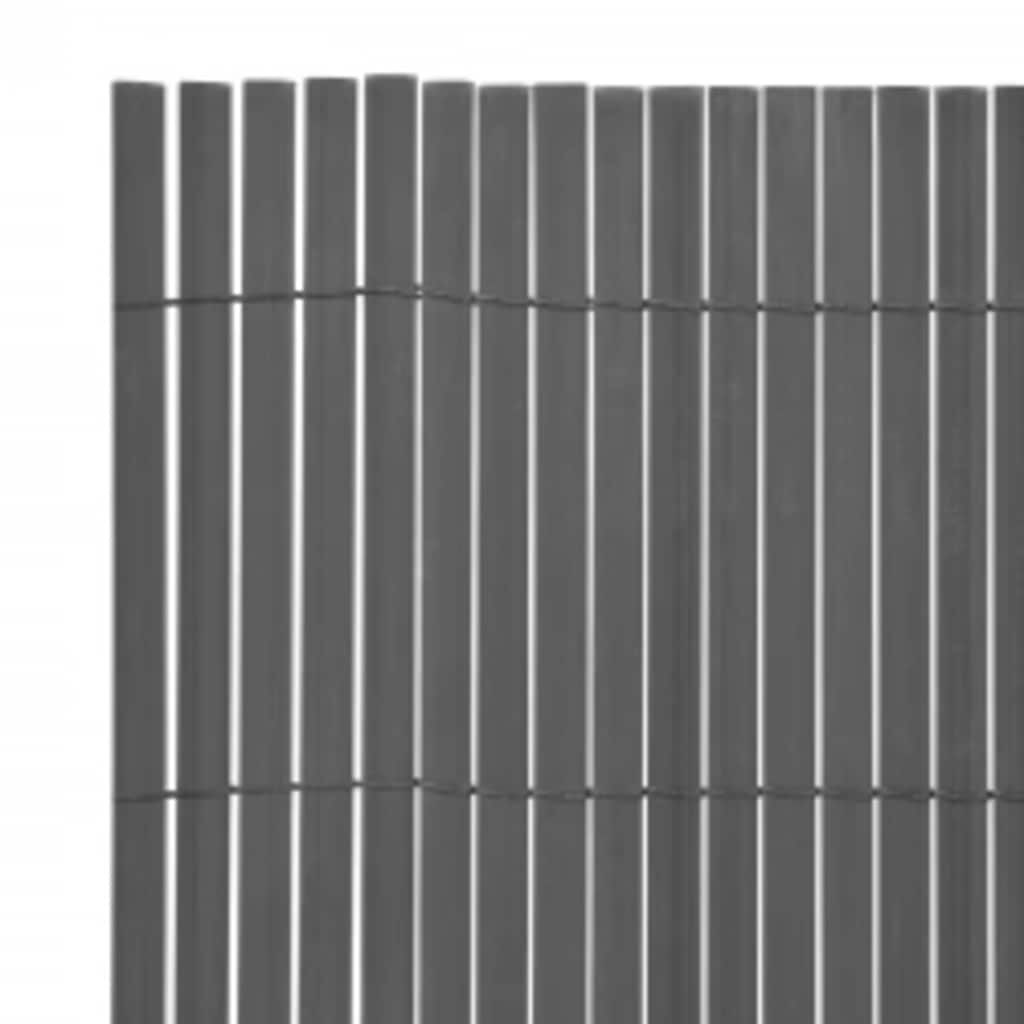 vidaXL سياج حديقة ذو وجهين 110×400 سم رمادي