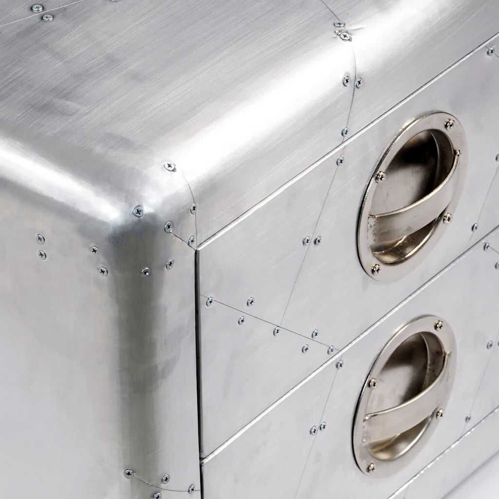 طاولة طرفية vidaXL مع درجين طراز طيار طائرة عتيقة