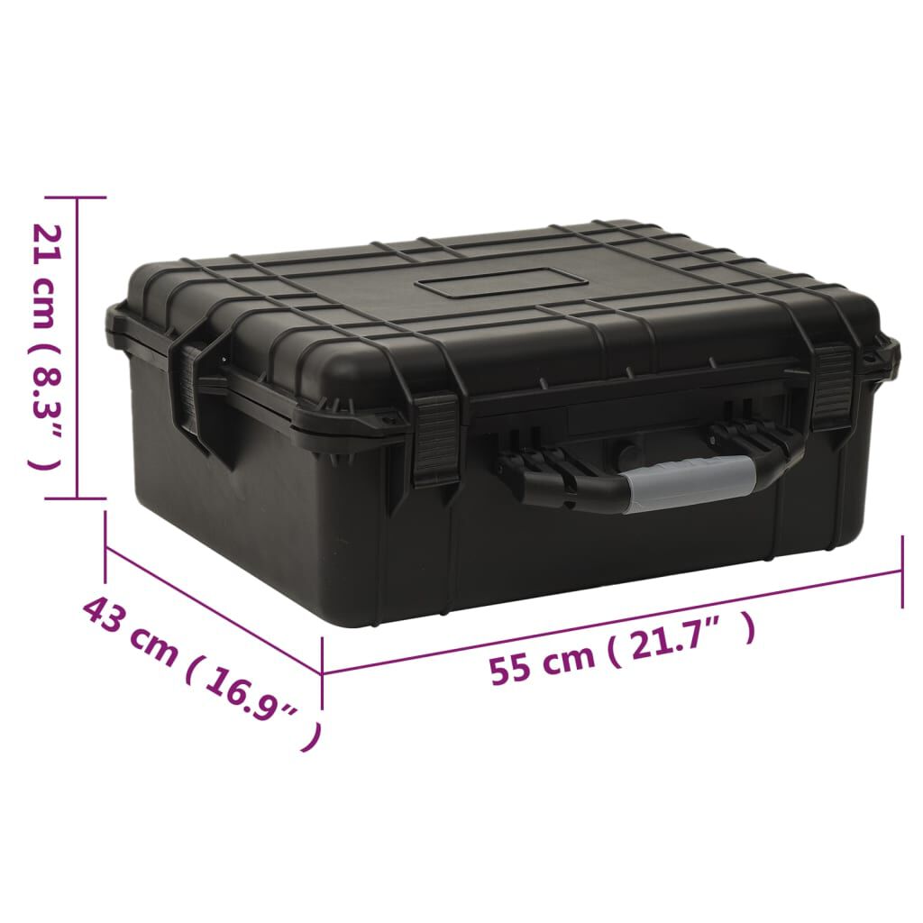 vidaXL حقيبة طيران محمولة أسود 55×43×21 سم بولي بروبيلين