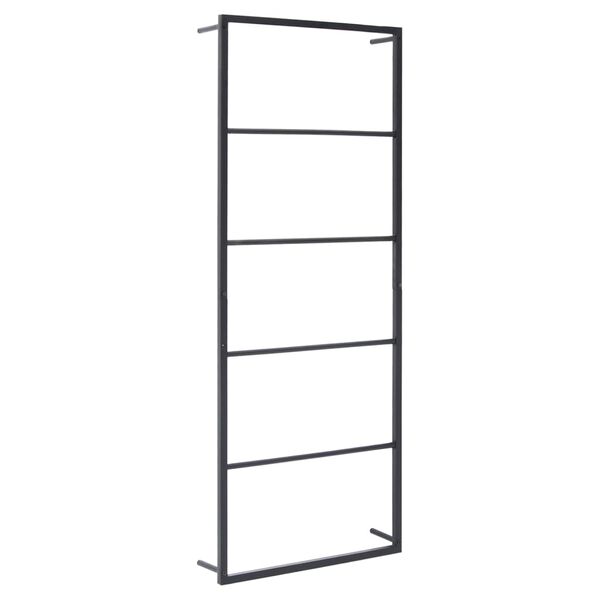 vidaXL حامل مناشف أسود 45×10×115 سم فولاذ