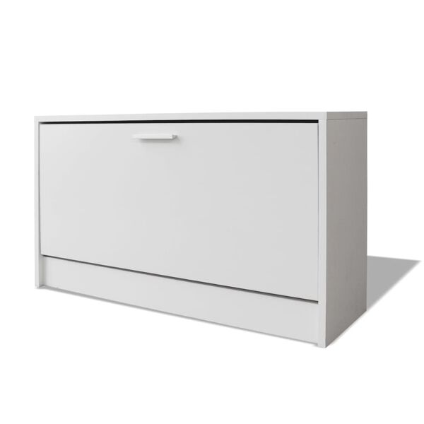 vidaXL مقعد تخزين أحذية أبيض 80×24×45 سم