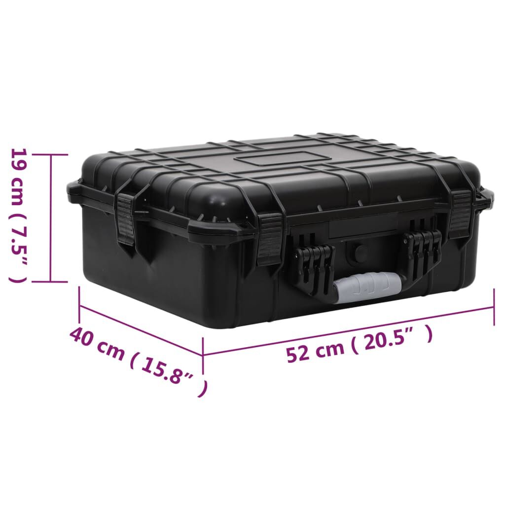 vidaXL حقيبة طيران محمولة أسود 52×40×19 سم بولي بروبيلين