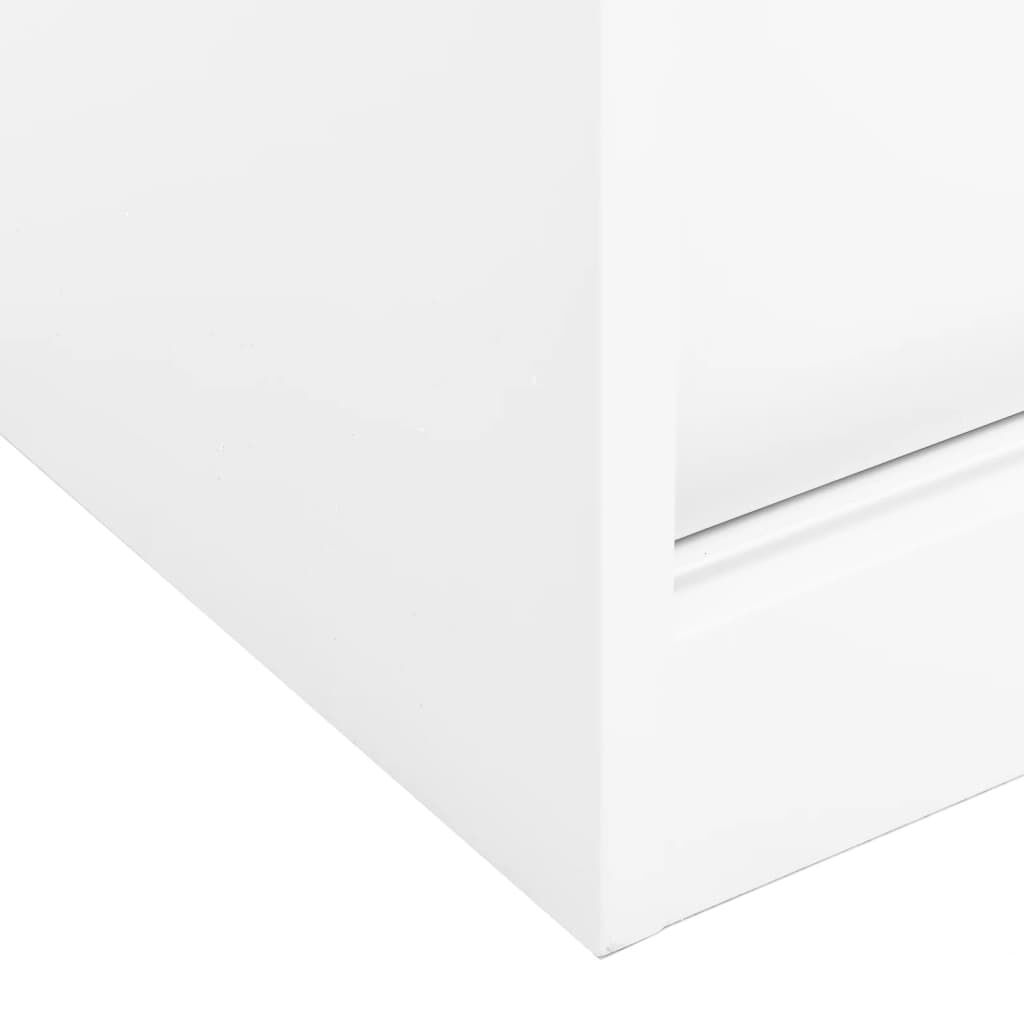 vidaXL خزانة مكتب مع باب منزلق أبيض 90×40×90 سم فولاذ