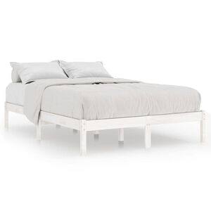 vidaXL إطار سرير خشب صنوبر صلب أبيض 120&times;200 سم