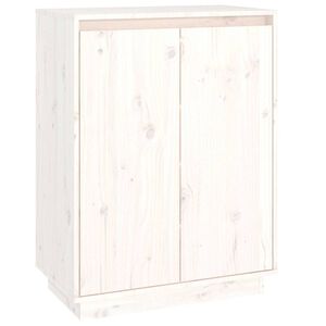 vidaXL خزانة أحذية لون أبيض 80x35x60 سم خشب صنوبر صلب