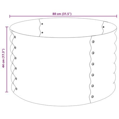 vidaXL حوض حديقة مرتفع 80×80×44 سم فولاذ مجلفن رمادي