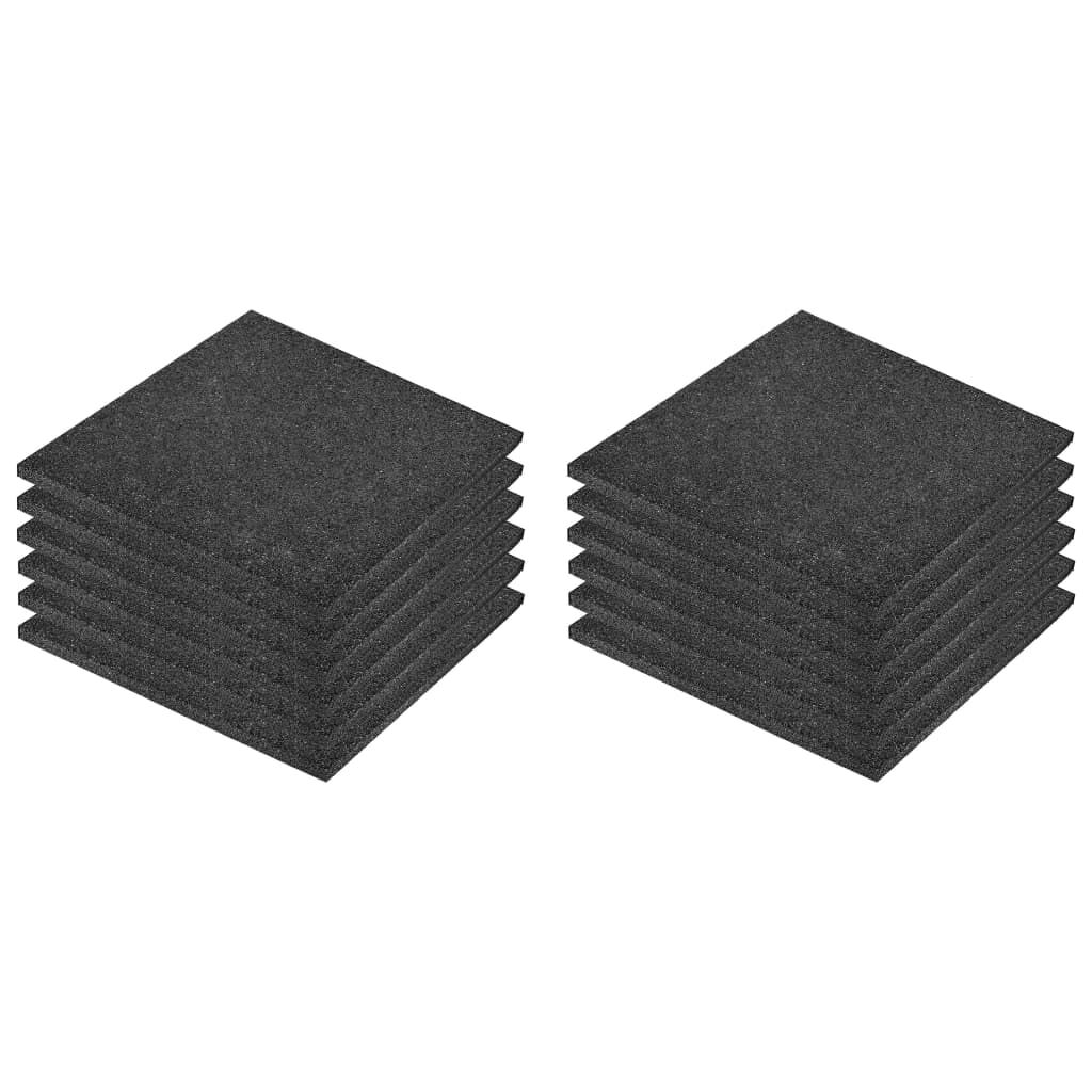 vidaXL بلاط الحماية من السقوط 12 ق مطاط 50×50×3 أسود (2×91785)
