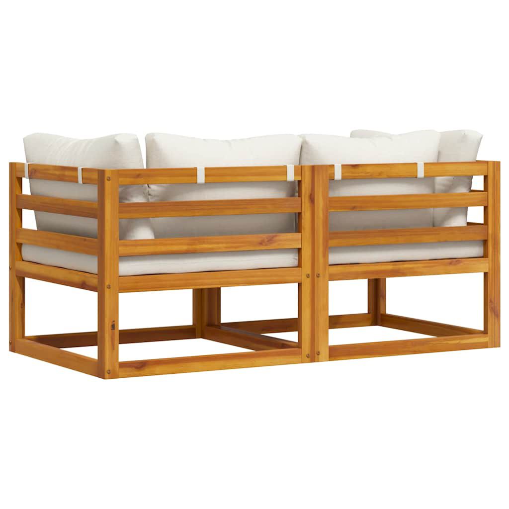 vidaXL أرائك ركنية مقطعية 2 ق مع وسائد أبيض كريمي