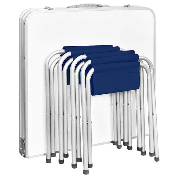 vidaXL طقم طاولة تخييم قابلة للطي مع 4 مقاعد ارتفاع قابل للتعديل 120×60 سم