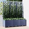 vidaXL حوض حديقة مع تعريشة أزرق رمادي 120×40×136 سم PP