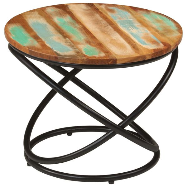 vidaXL طاولة قهوة 50×40 سم خشب مستصلح صلب وفولاذ