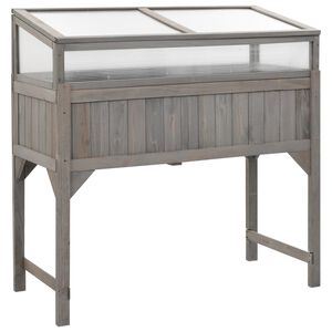 vidaXL حوض حديقة مرتفع مع دفيئة 110&times;54&times;120 سم خشب تنوب صلب