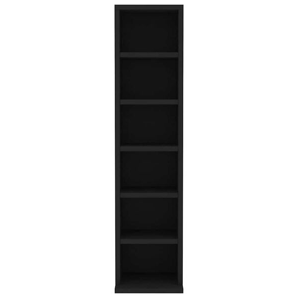 vidaXL خزانة سي دي أسود 21×20×88 سم خشب صناعي