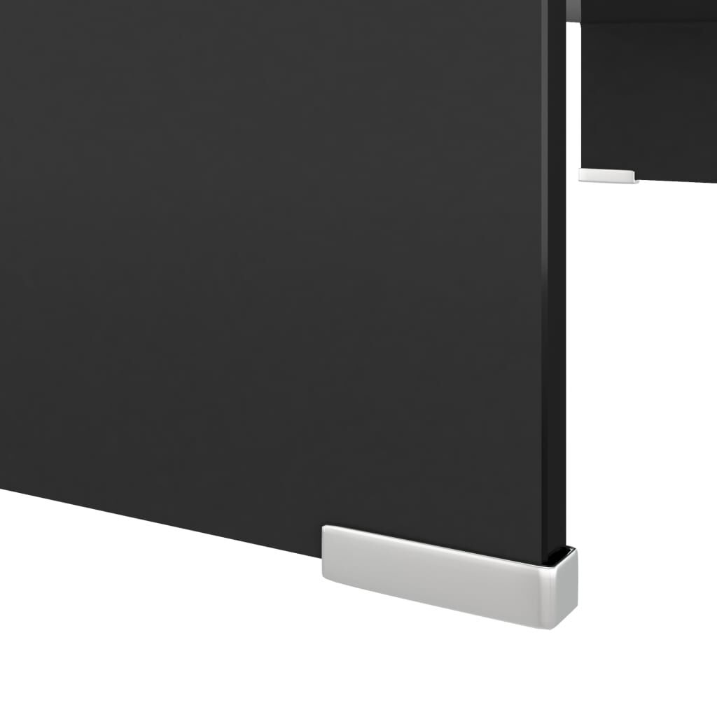 vidaXL حامل تلفزيون/رافع شاشة زجاج أسود 80×30×13 سم