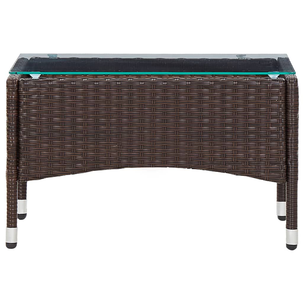 vidaXL طاولة قهوة بني 60×40×36 سم بولي روطان