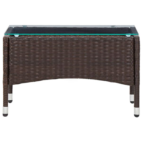vidaXL طاولة قهوة بني 60×40×36 سم بولي روطان