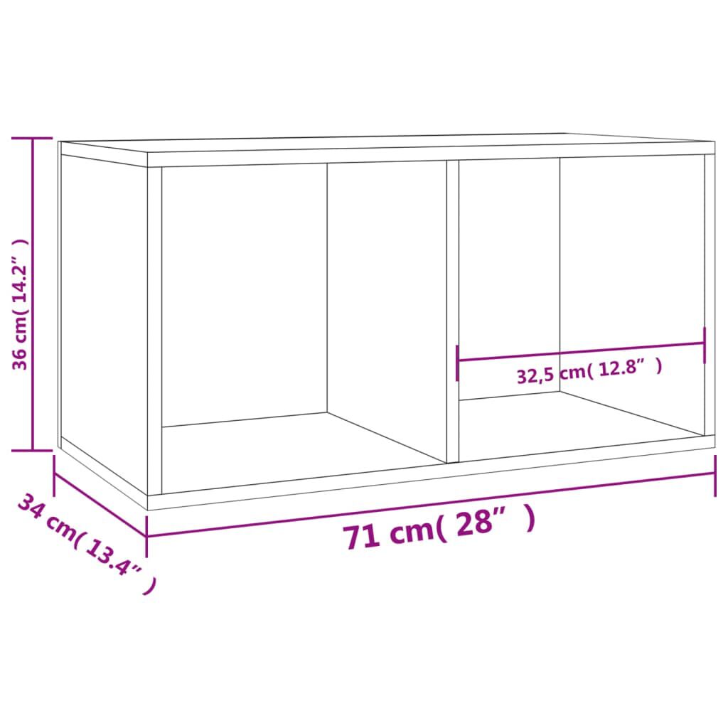 vidaXL صندوق تخزين فينيل سونوما أوك 71×34×36 سم خشب صناعي