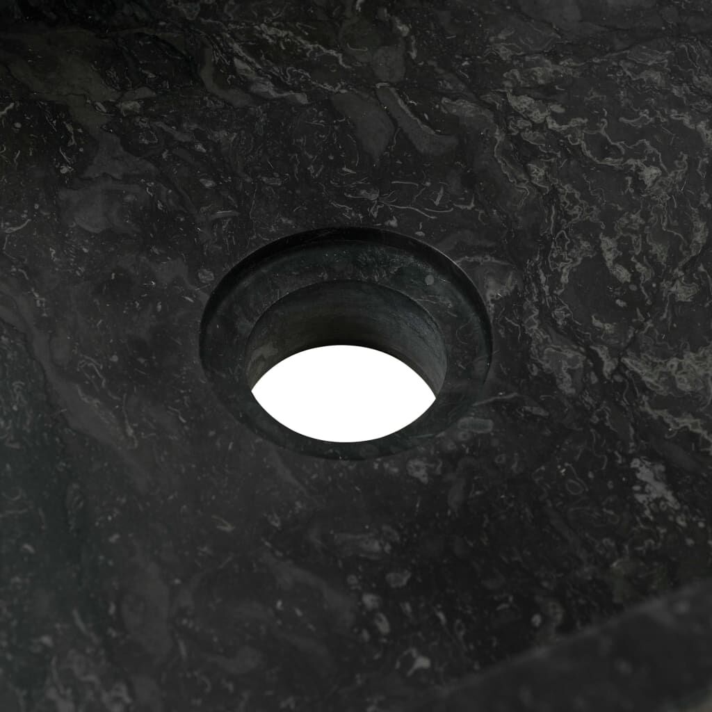 vidaXL حوض 45×30×12 سم رخام أسود