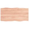 vidaXL سطح طاولة لون بني فاتح 80*40*(2-4) سم خشب صلب معالج وحواف خام