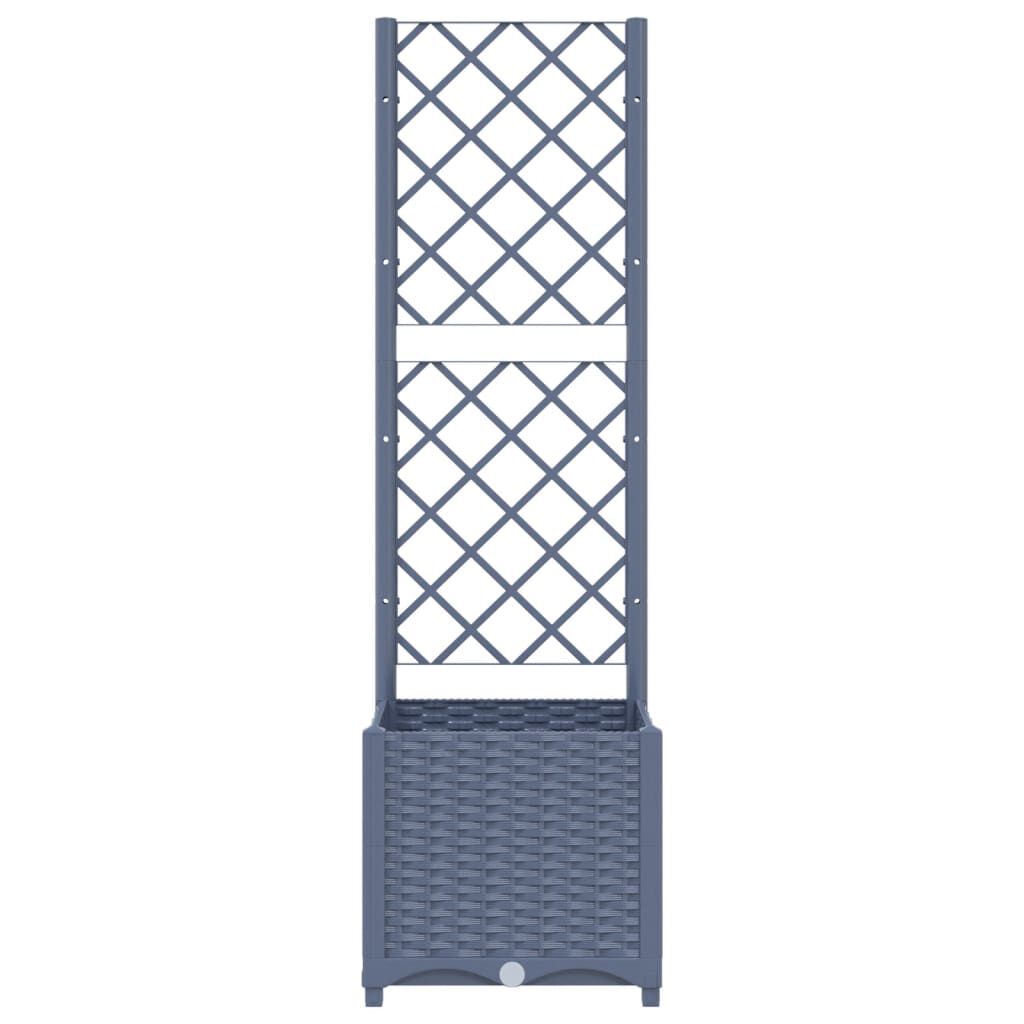 vidaXL حوض حديقة مع تعريشة أزرق رمادي 40×40×136 سم PP