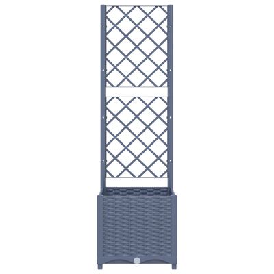 vidaXL حوض حديقة مع تعريشة أزرق رمادي 40×40×136 سم PP