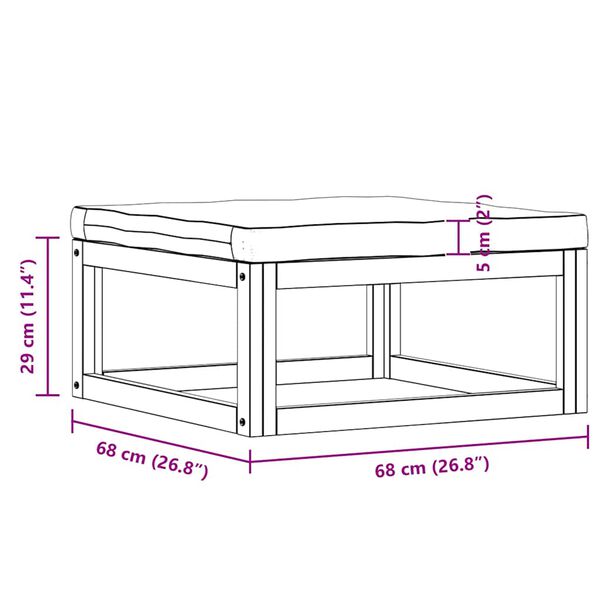 vidaXL طقم 3 قطع استرخاء للحديقة مع وسائد خشب أكاسيا صلب